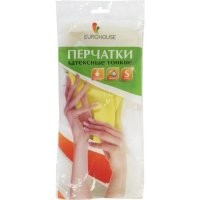 Перчатки латексные "Еврохаус", "Феникс", "Хаусхолд", бытовые, без хлопка